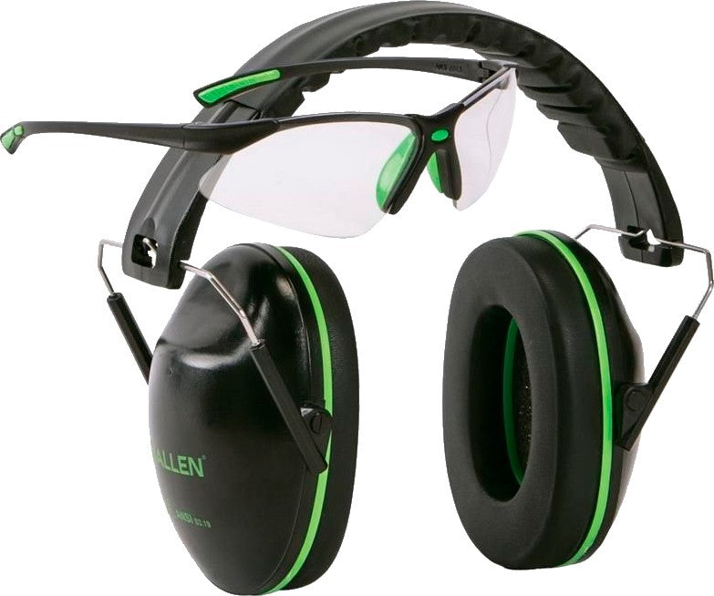 Allen Zestaw Junior słuchawki+okulary strzeleckie czarny/zielony neonowy 2325