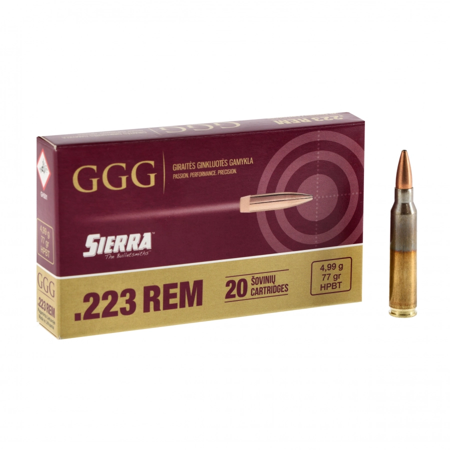 Amunicja .223 REM GGG 4,99g/77gr HPBT SIERRA (niedostępna)