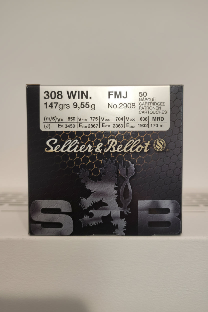 Amunicja Kal. .308 WIN. FMJ 147 grs/9,55g S&B