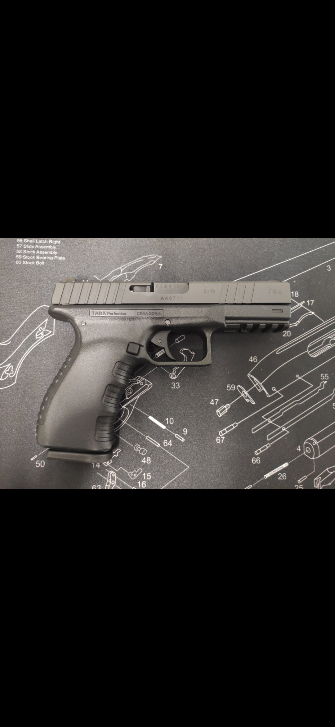 Pistolet centr.zapł. TARA TM-9 Kal. 9x19mm