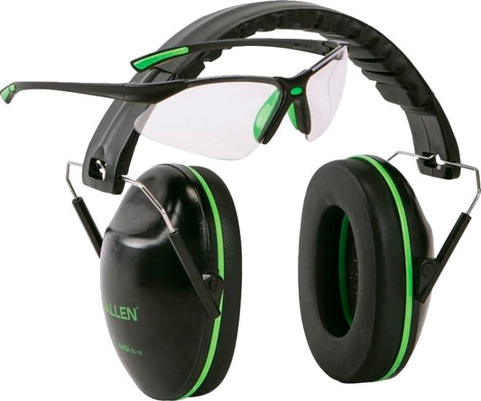 Allen Zestaw Junior słuchawki+okulary strzeleckie czarny/zielony neonowy 2325