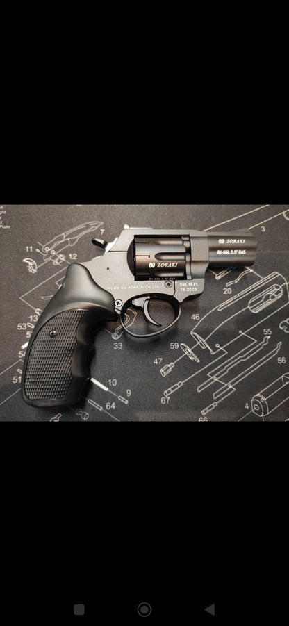 Rewolwer hukowy ZORAKI R1-K6L BAS lufa 2,5" kal. .22 Long Blank czarny