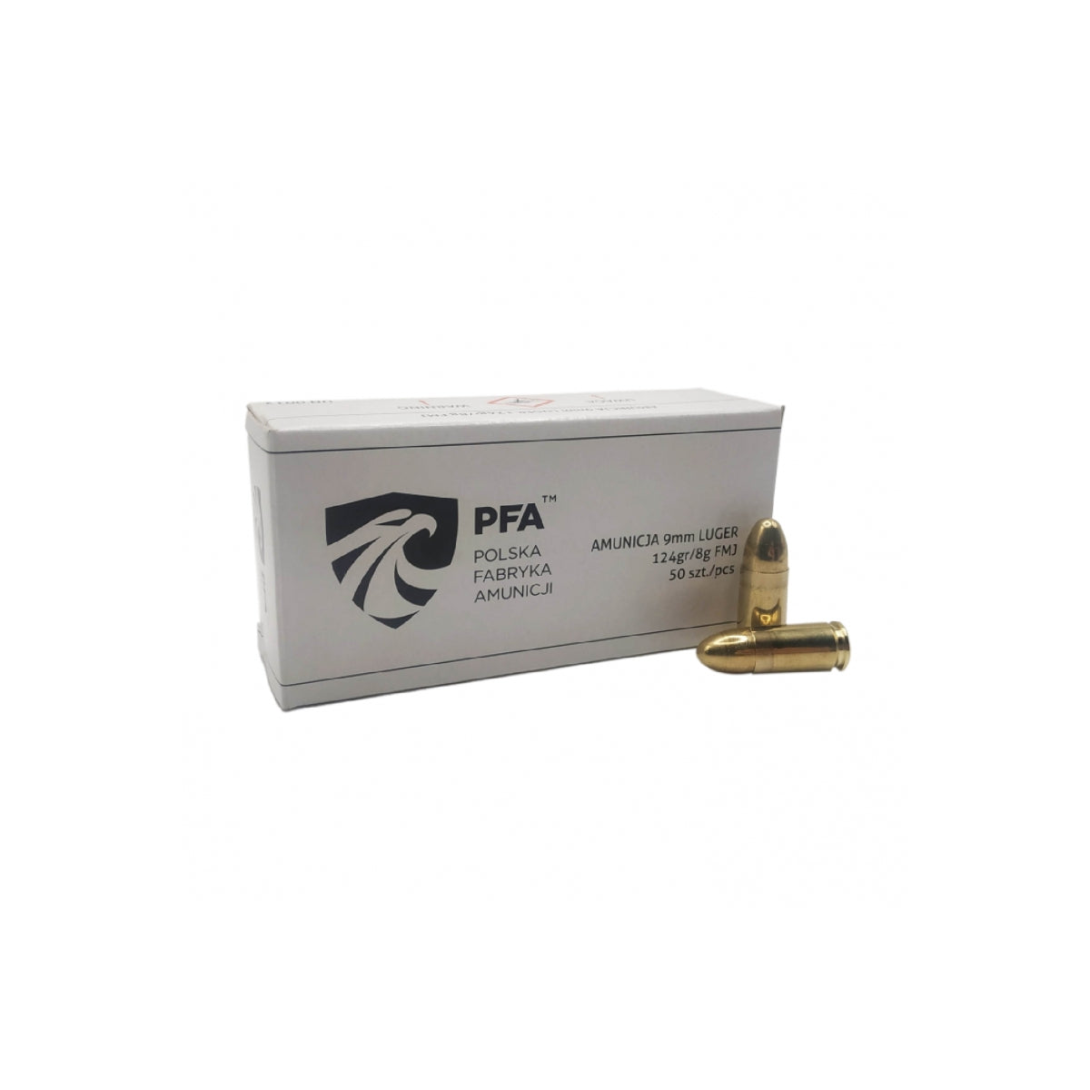 Amunicja Kal. 9mm PARA FMJ 8,0g/124grs PFA op. 50 szt.